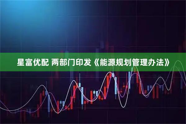 星富优配 两部门印发《能源规划管理办法》