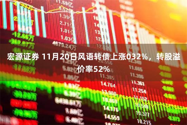 宏源证券 11月20日风语转债上涨032%，转股溢价率52%